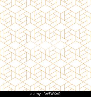 Abstract Background geometric line art seamless pattern from hexagon shape. vector illustration Stock Vector