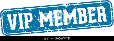 vip member stamp. vip member rectangular sign isolated on transparent background Stock Vector