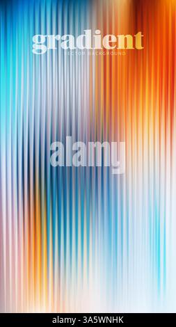 Abstract fractal ripple glass distortion effect background. Ribbed glass texture with vibrant gradients smooth fluted vertical lines. Reeded Bold dyna Stock Vector