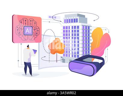 AI-Driven 3D Modeling abstract concept vector illustration Stock Vector ...