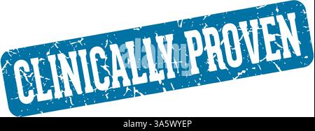 clinically proven stamp. clinically proven rectangular sign isolated on transparent background Stock Vector