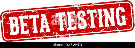 beta testing stamp. beta testing rectangular sign isolated on transparent background Stock Vector