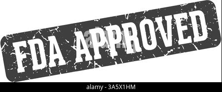fda approved stamp. fda approved rectangular sign isolated on transparent background Stock Vector