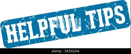 helpful tips stamp. helpful tips rectangular sign isolated on transparent background Stock Vector