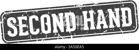 second hand stamp. second hand rectangular sign isolated on transparent background Stock Vector