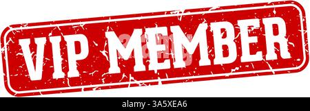 vip member stamp. vip member rectangular sign isolated on transparent background Stock Vector