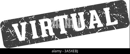 virtual stamp. virtual rectangular sign isolated on transparent background Stock Vector
