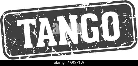 tango stamp. tango rectangular sign isolated on transparent background Stock Vector