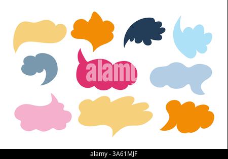 Colorful communication speech bubbles set. Vector . Isolated Stock Vector