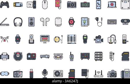 Electronic devices icons High-Quality Vector Icons Collection with Editable Stroke. Ideal for Professional and Creative Projects. Stock Vector