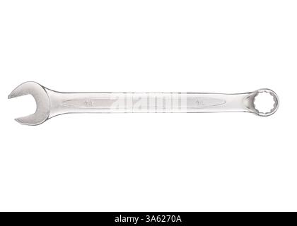 Metal Combination Spanner with Open and Ring End Stock Photo