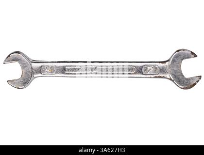 Old Double Open End Wrench with Rust Marks Stock Photo