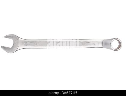 Combination Wrench with Open and Box End Isolated Stock Photo