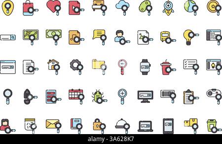 Search icons High-Quality Vector Icons Collection with Editable Stroke. Ideal for Professional and Creative Projects. Stock Vector
