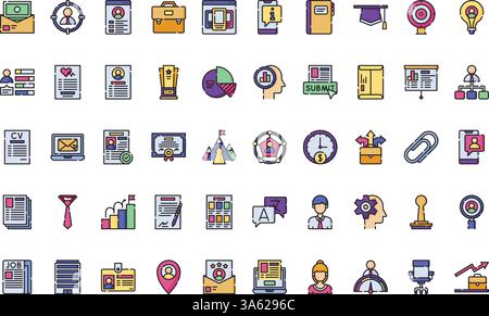 Job resume icons High-Quality Vector Icons Collection with Editable Stroke. Ideal for Professional and Creative Projects. Stock Vector