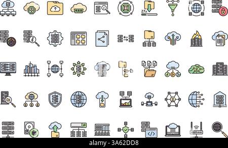 Big data icons High-Quality Vector Icons Collection with Editable Stroke. Ideal for Professional and Creative Projects. Stock Vector