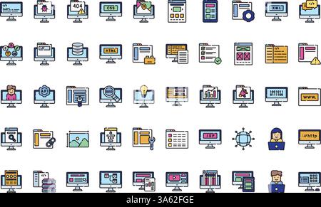 Web development icons High-Quality Vector Icons Collection with Editable Stroke. Ideal for Professional and Creative Projects. Stock Vector