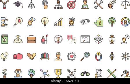 Life skills icons collection is a vector illustration with editable ...