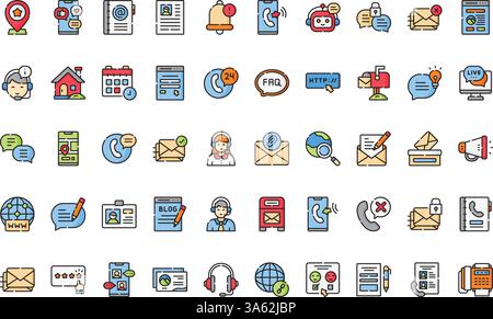 Contact us icon pack High-Quality Vector Icons Collection with Editable Stroke. Ideal for Professional and Creative Projects. Stock Vector