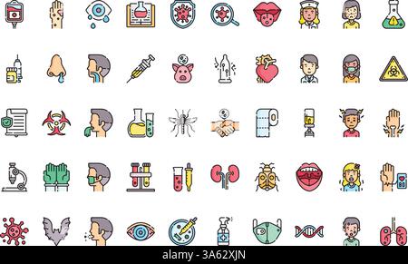 Virus transmission icons High-Quality Vector Icons Collection with Editable Stroke. Ideal for Professional and Creative Projects. Stock Vector