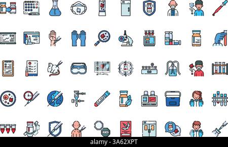 Vaccine development icons High-Quality Vector Icons Collection with Editable Stroke. Ideal for Professional and Creative Projects. Stock Vector