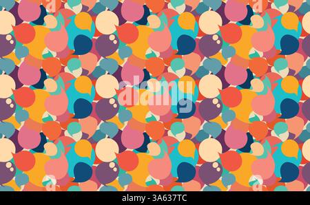 Vector Seamless pattern Colored Speech Bubbles Stock Vector