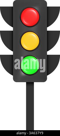 street traffic light isolated on white background. Vector illustration Stock Vector