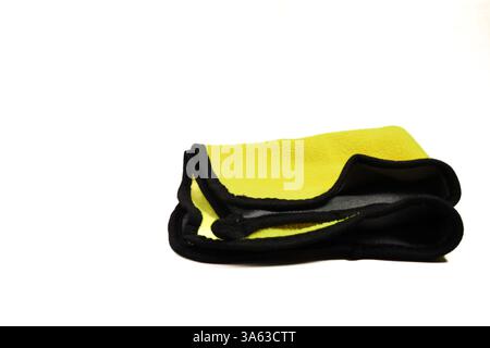 Folded Yellow and Gray Microfiber Cloth Stock Photo