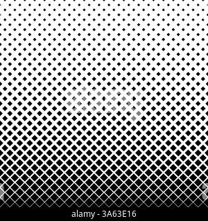 Square fades pattern. Faded halftone black rhombus isolated on white background. Degraded border for design prints. Fadew halftones wallpaper. Fading Stock Vector