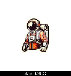 Man in spacesuit icon vector. Space suit icon vector. Pixel space retro suit logo. Astronaut logo vector. Space logo. Space flight. Stock Vector