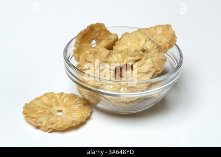 Dried pineapple slices in peel, dried fruit Stock Photo
