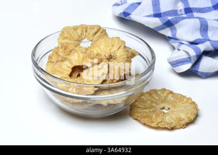Dried pineapple slices in peel, dried fruit Stock Photo
