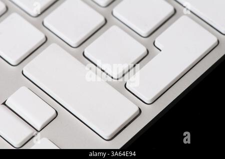 Part of white keyboard.Buttons without text Stock Photo