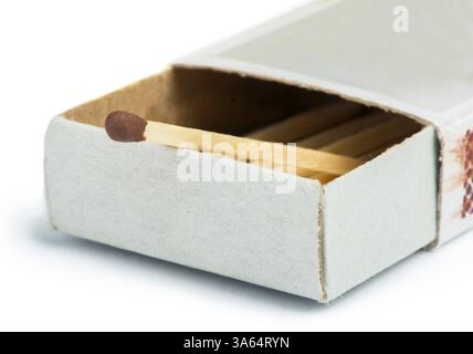 White isolated matches and matchsticks. Studo shot Stock Photo