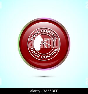 Odor control icon design illustration. Anti bad smell icon, Odor free label, Button design Stock Vector