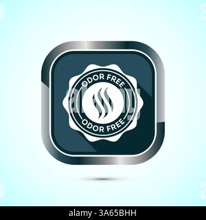 Odor control icon design illustration. Anti bad smell icon, Odor free label, Button design Stock Vector