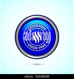Odor control icon design illustration. Anti bad smell icon, Odor free label, Button design Stock Vector