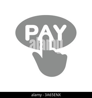Pay button with hand mouse cursor. Online store, shopping vector icon. Stock Vector