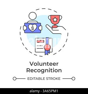 Volunteer recognition multi color concept icon Stock Vector