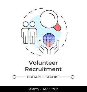 Volunteer recruitment multi color concept icon Stock Vector