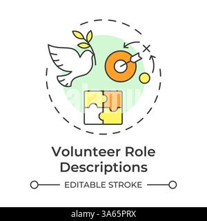 Volunteer reporting multi color concept icon Stock Vector