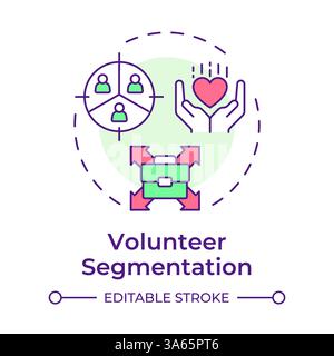 Volunteer segmentation multi color concept icon Stock Vector
