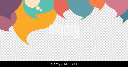 Colored Speech Bubble on transparent background. Communication and dialogue.Social network. Speak - discussion. Equality inclusion diversity concept Stock Vector