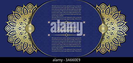 Luxurious Invitation card with mandala design, can be used for weeding, event, book cover, cover page, vector art illustration Stock Vector