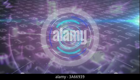 Image of scope scanning over binary coding processing Stock Photo
