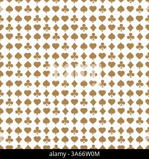 Seamless pattern with card suits. Endless background of hearts, diamonds, clubs, spades for design. Can be used for textiles, interior design, website Stock Vector