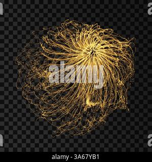 Array with dynamic particles. 3d futuristic technology style. Abstract background. Vector illustration. Stock Vector