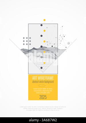 Wireframe design for posters. Page layout. ART background. Scientific ...