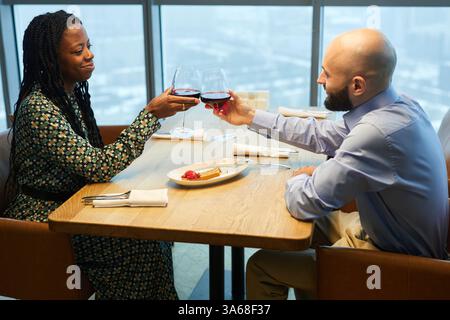 Couple Having Romantic Date In Restaurant Stock Photo