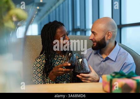 Couple Having Date In Restaurant Stock Photo